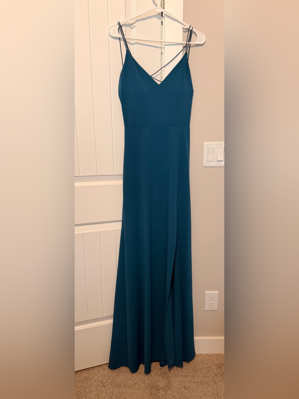 Windsor Teal Blue Maxi Dress with Side Slit